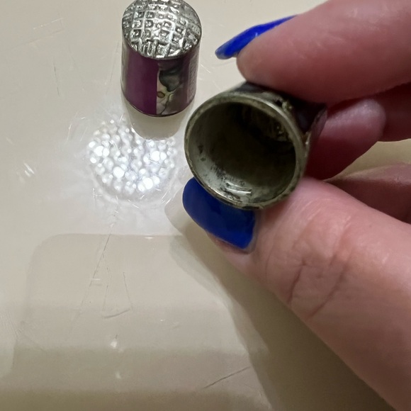 Colorful Sterling silver Abalone Shell and mother of pearl thimbles - Picture 10 of 15